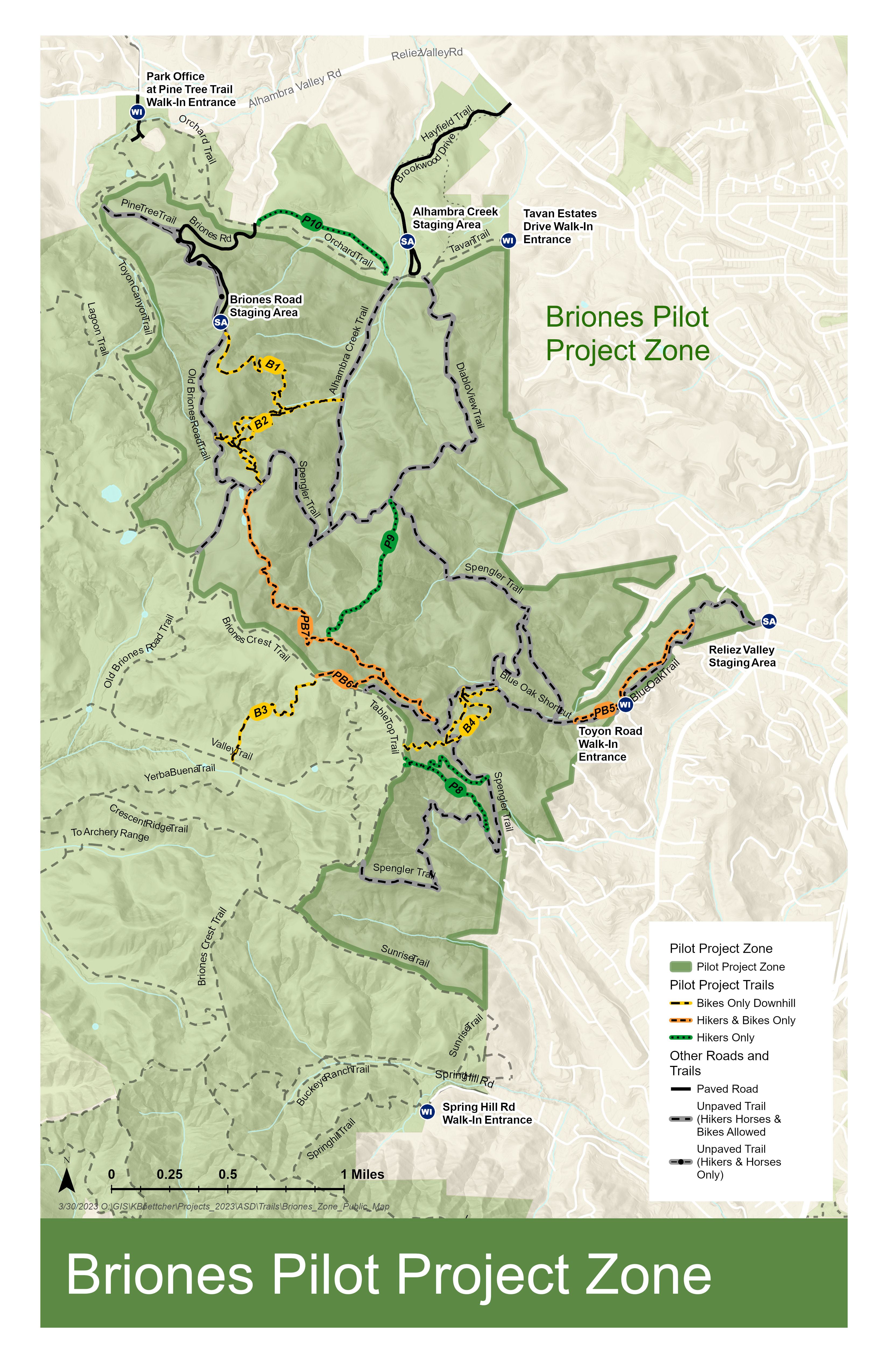 Briones Pilot Project Zone Map