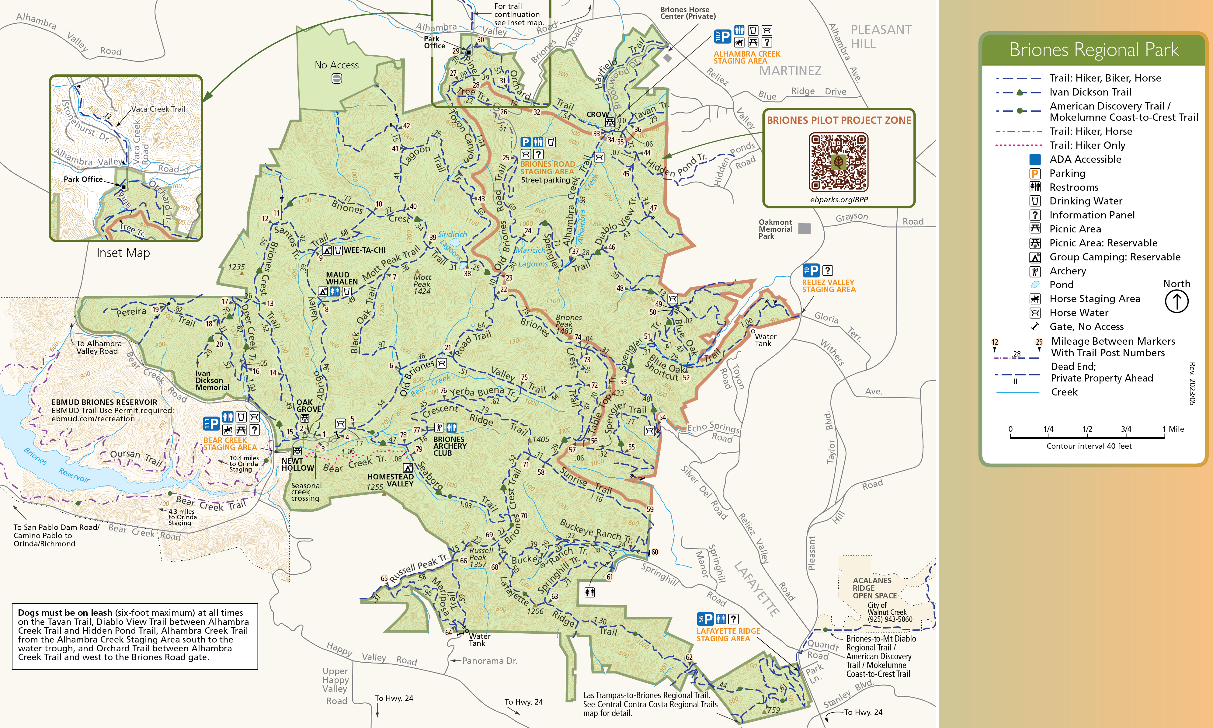 Map of Briones Regional Park