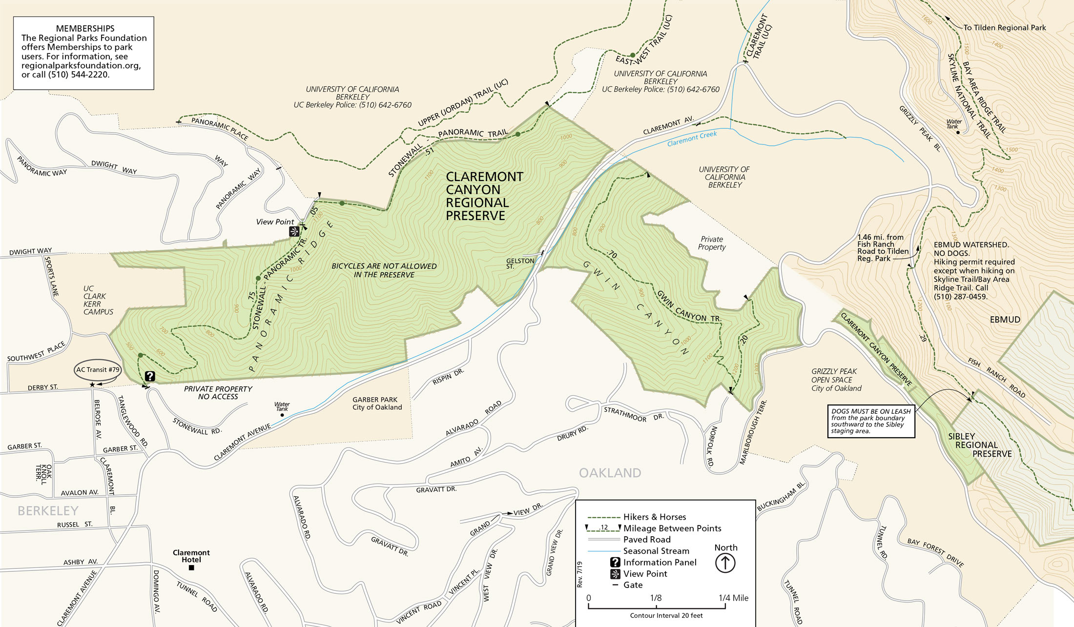 Map of Claremont Canyon Regional Preserve