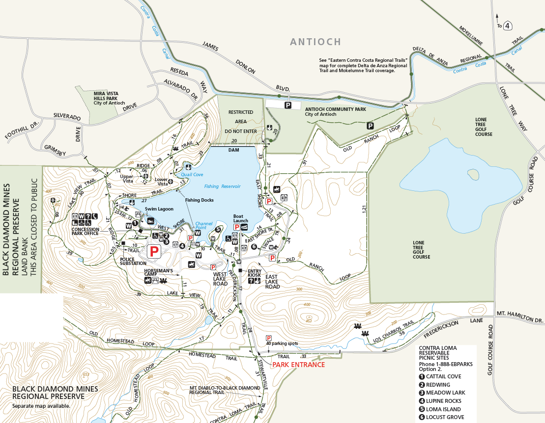 Map of Contra Loma Regional Park