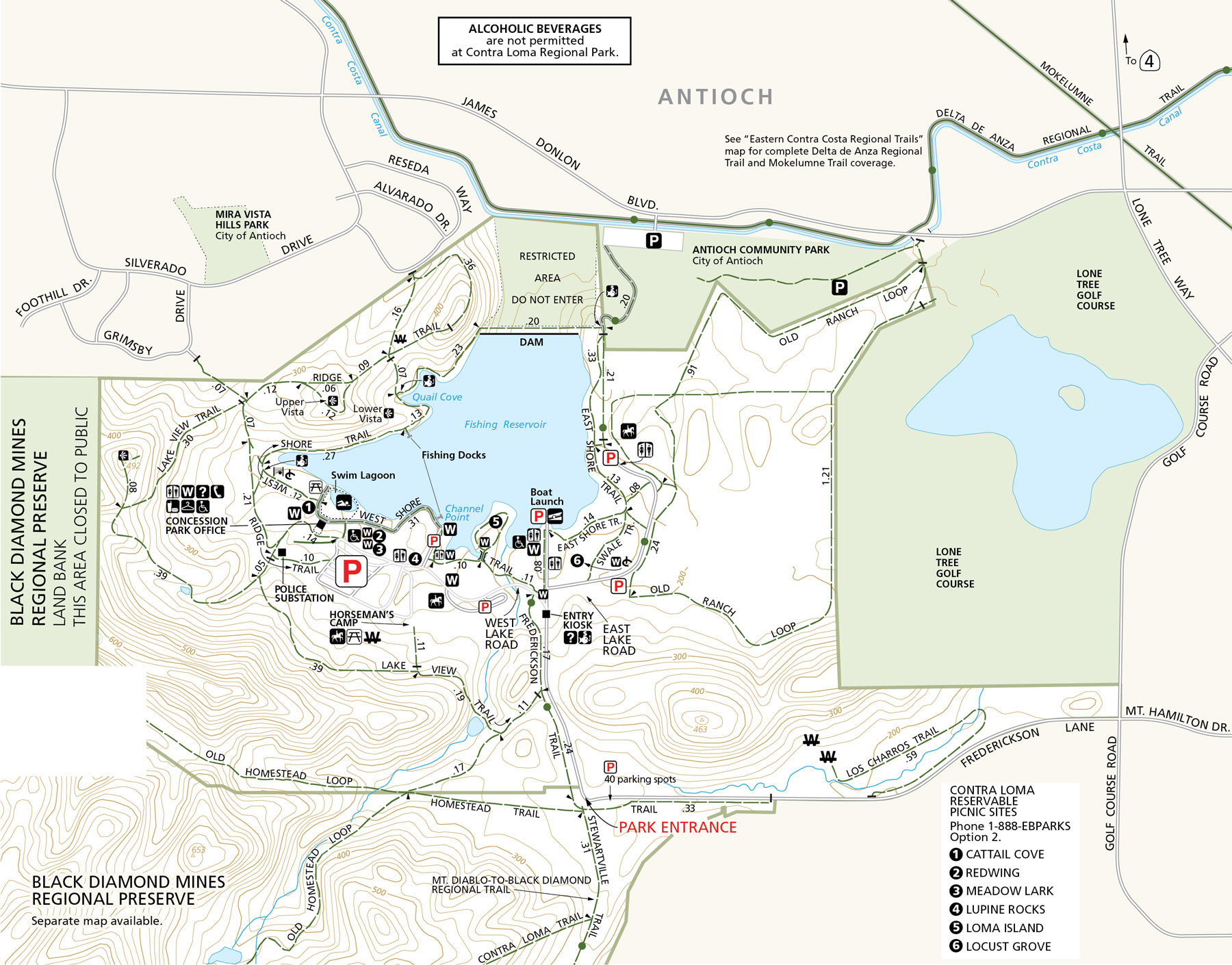 Map of Contra Loma Regional Park