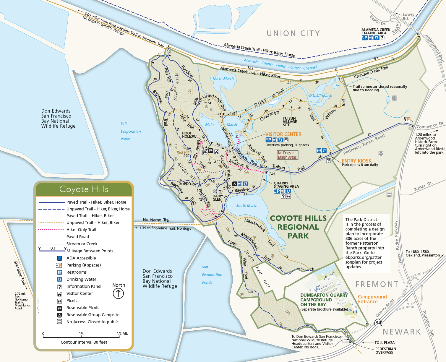 Map of Coyote Hills Regional Park