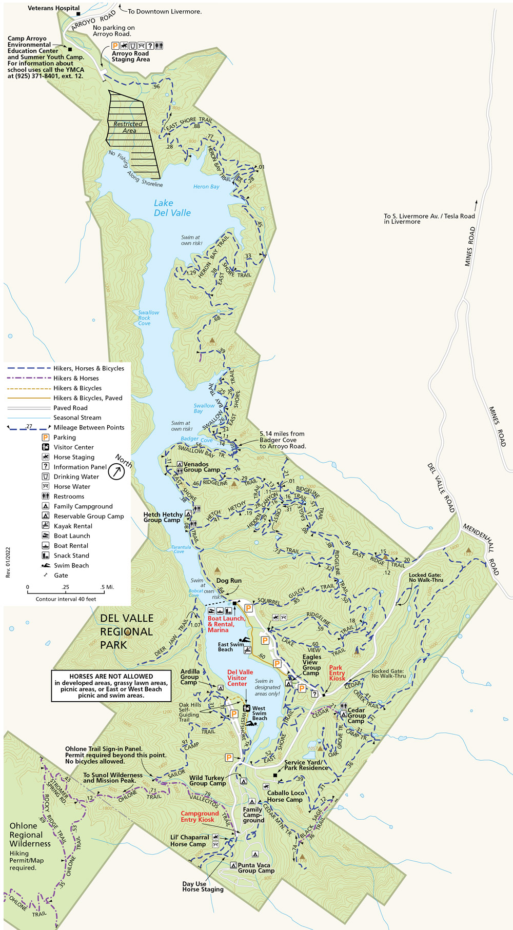 Map of Del Valle Regional Park