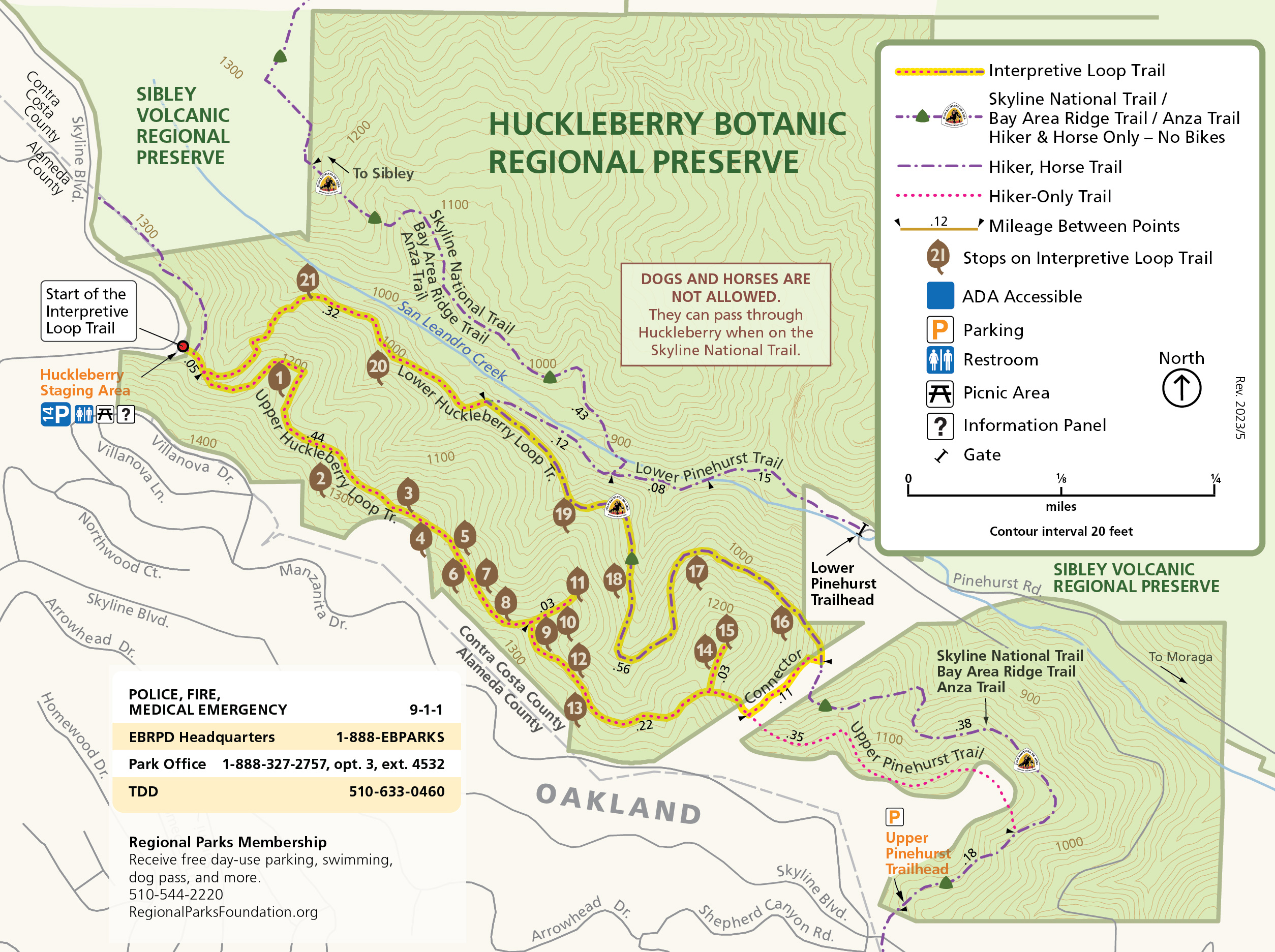 Map of Huckleberry Botanic Regional Preserve