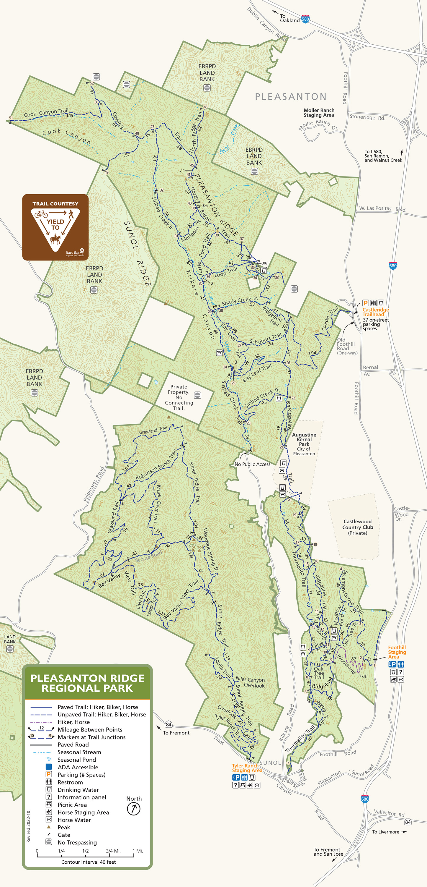 Map of Pleasanton Ridge Regional Park