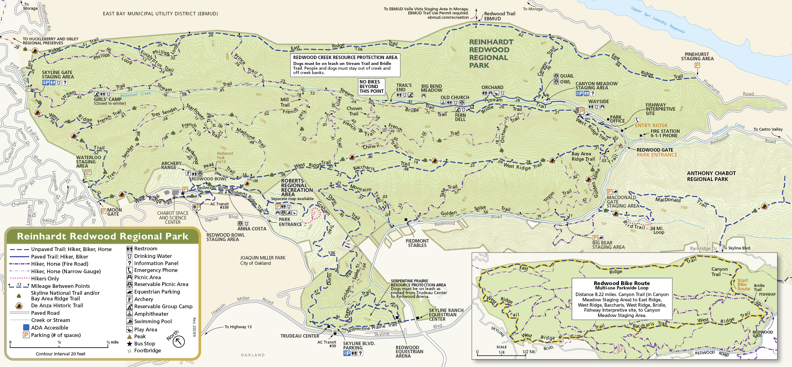 Map of Reinhardt Redwood Regional Park