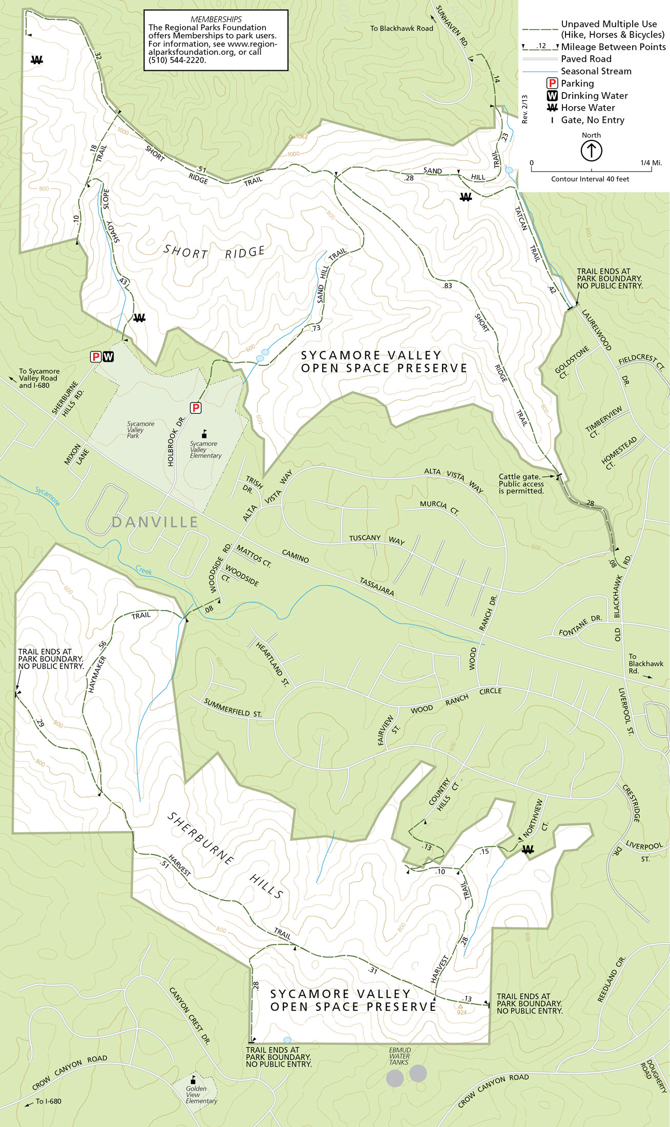 Map of Sycamore Valley Open Space Preserve