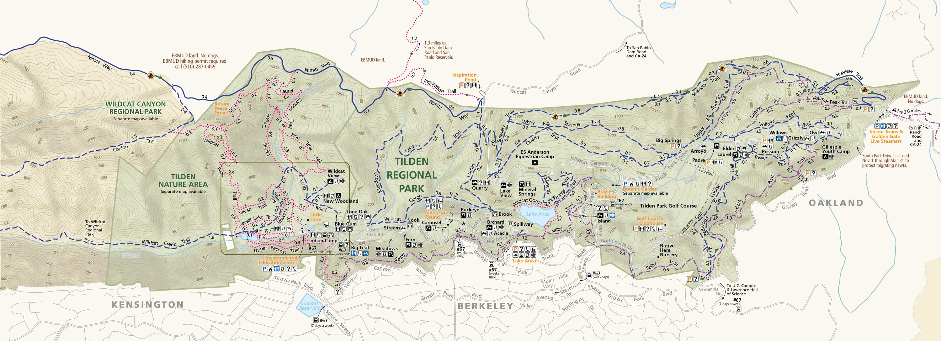 Tilden Park Trail Map Tilden Regional Park | East Bay Parks
