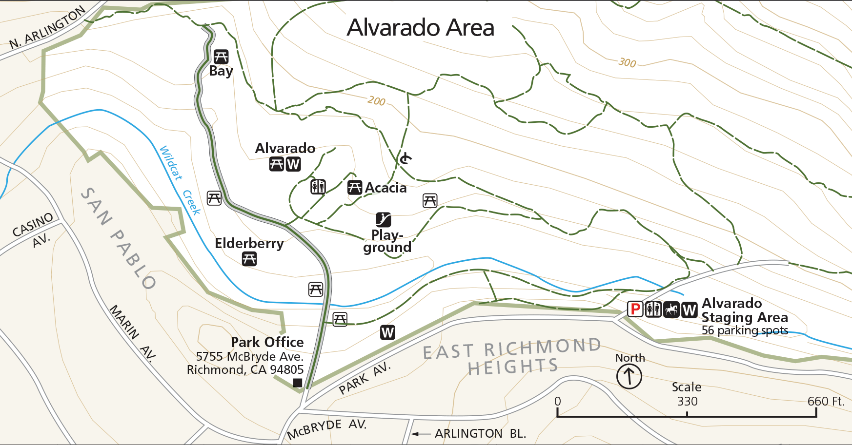 Mapa del Parque Regional Wildcat Canyon