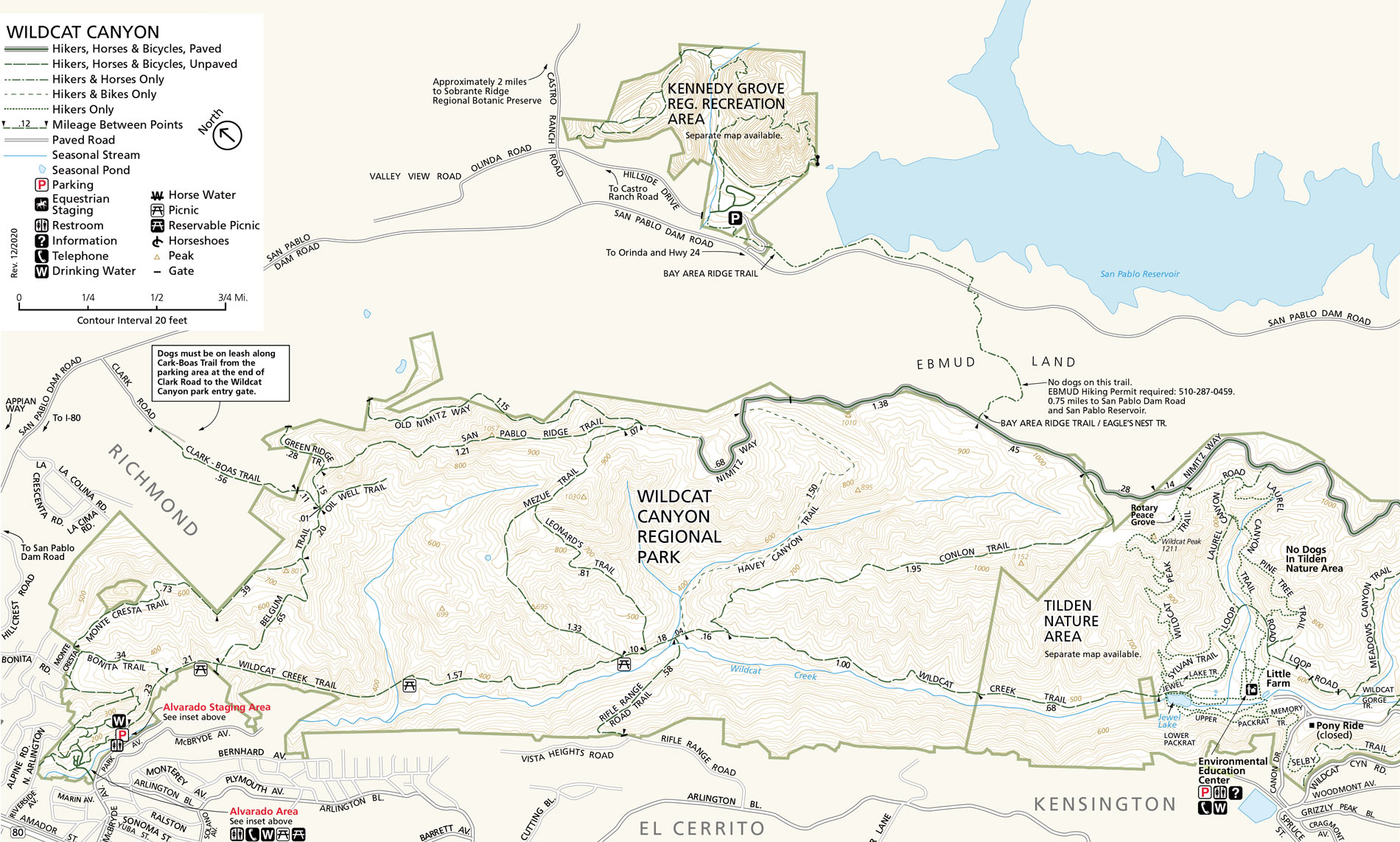 Map of Wildcat Canyon Regional Park