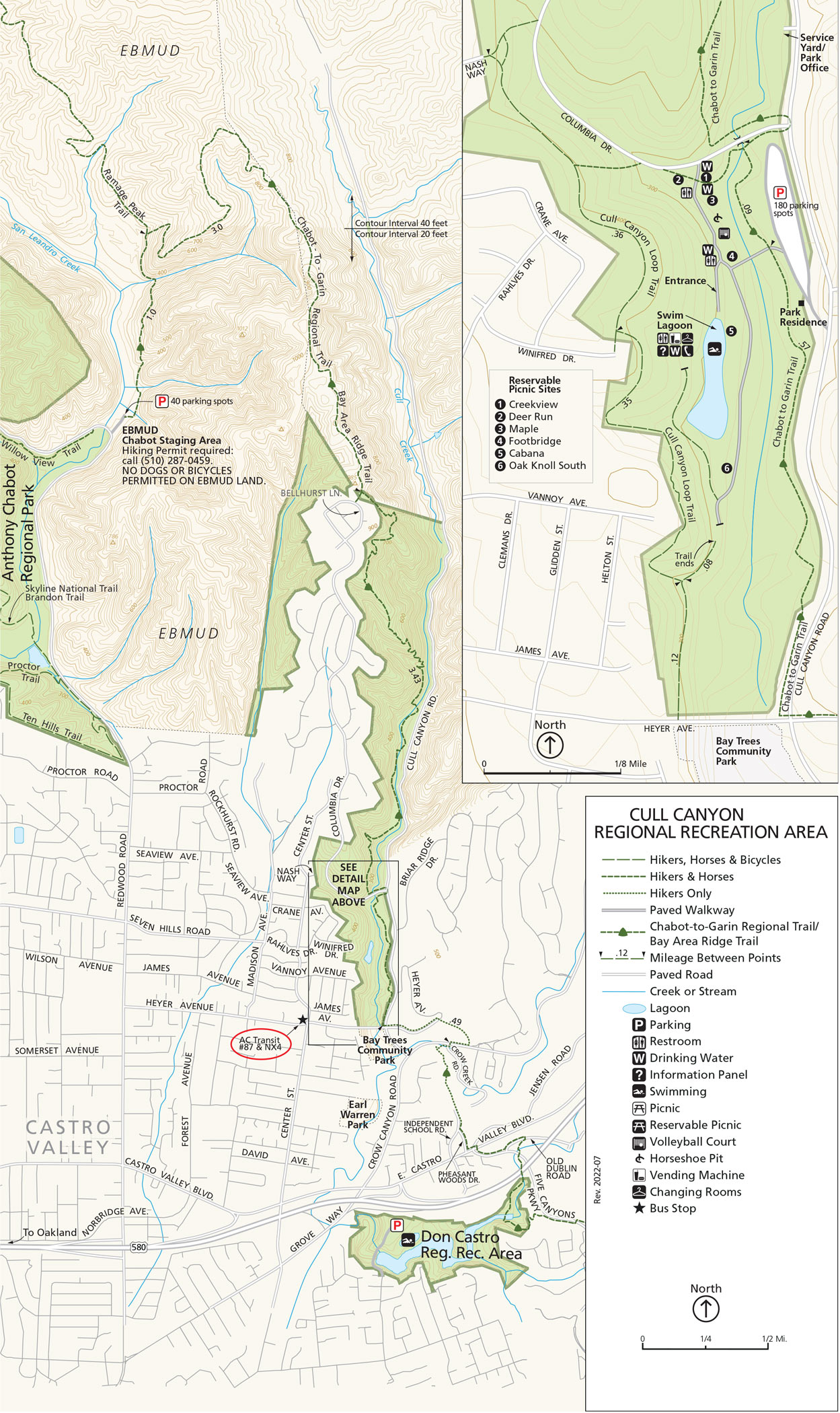 Map of Cull Canyon Regional Recreation Area