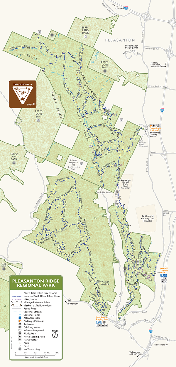 Mapa de Pleasanton Ridge