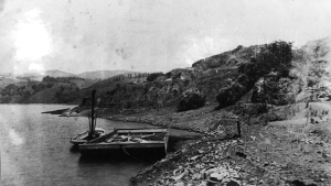 Hand cut stone used by Chinese laborers for the tunnel at Lake Chabot Dam was quarried from creeks nearby and pulled by steamboat on a barge