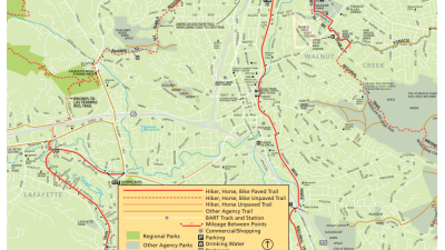 Mapa de rutas de Briones a Las Trampas