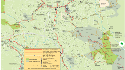 Mapa del sendero Briones al Monte Diablo