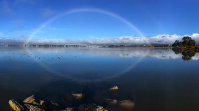 Rainbow at MLK Jr Shoreline by Jerry Ting