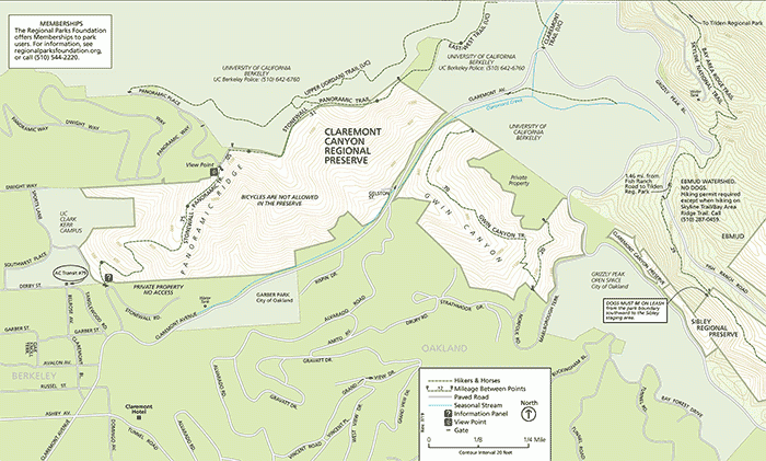 Claremont Canyon map