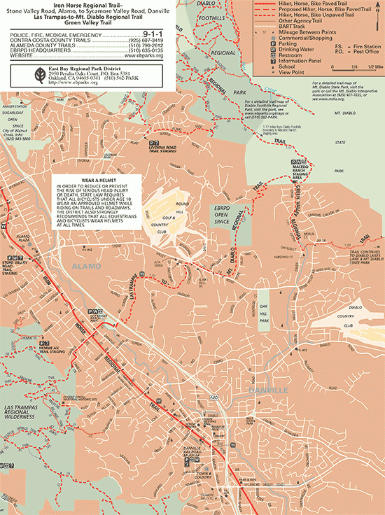 Las Trampas to Mt. Diablo Regional Tail Map