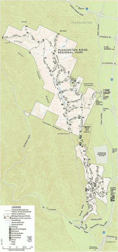 Pleasanton Ridge map