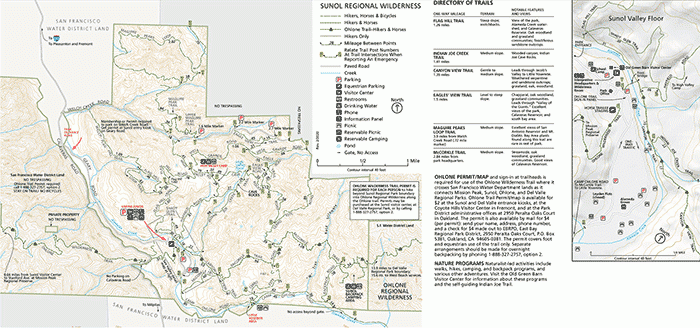 Sunol Wilderness map