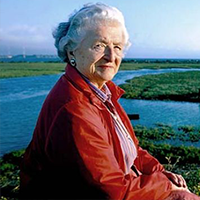 Sylvia McLaughlin in front of marshlands