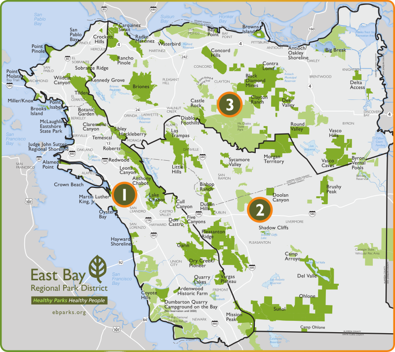 East Bay Regional Park District map