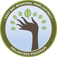 EBRPD Volunteer Program sticker with hand reaching up to several EBRPD logos 