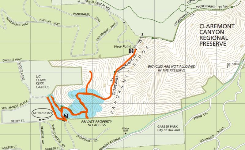 map of trail closure: Stonewall-Panoramic Trail